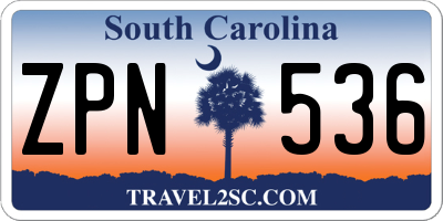 SC license plate ZPN536