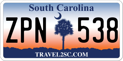 SC license plate ZPN538