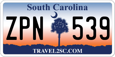 SC license plate ZPN539