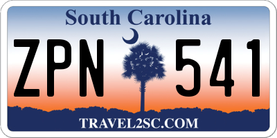 SC license plate ZPN541