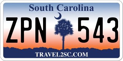 SC license plate ZPN543