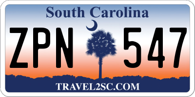 SC license plate ZPN547