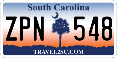 SC license plate ZPN548