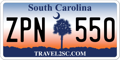 SC license plate ZPN550
