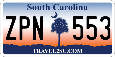 SC license plate ZPN553