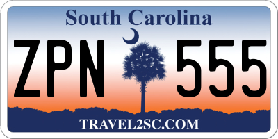 SC license plate ZPN555