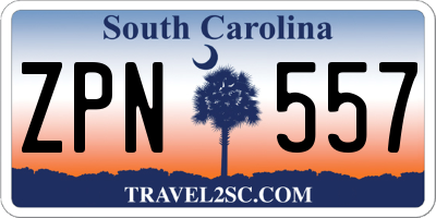 SC license plate ZPN557
