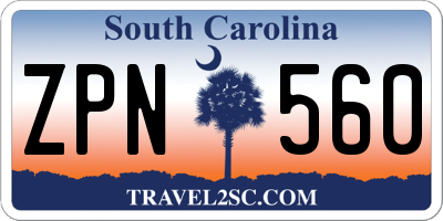 SC license plate ZPN560