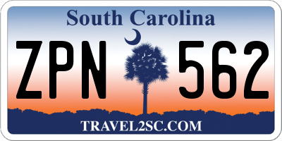 SC license plate ZPN562