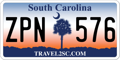 SC license plate ZPN576
