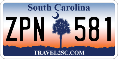 SC license plate ZPN581