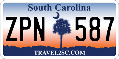 SC license plate ZPN587