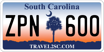 SC license plate ZPN600