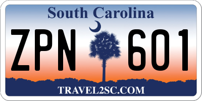 SC license plate ZPN601
