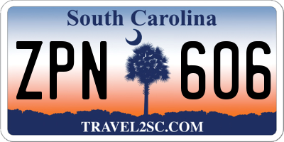 SC license plate ZPN606