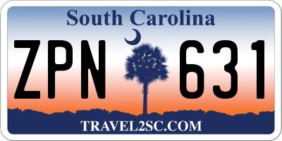 SC license plate ZPN631