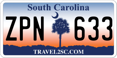 SC license plate ZPN633