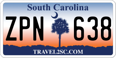 SC license plate ZPN638