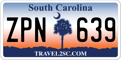 SC license plate ZPN639