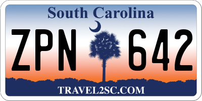 SC license plate ZPN642