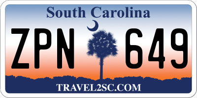 SC license plate ZPN649