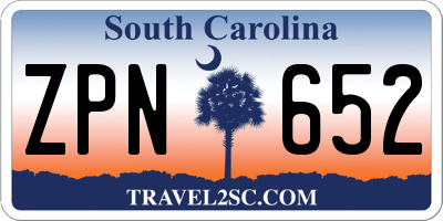 SC license plate ZPN652