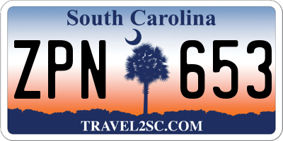 SC license plate ZPN653
