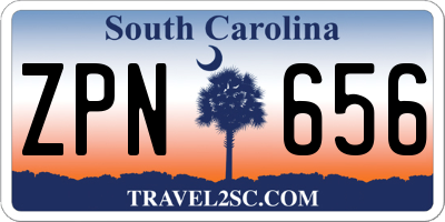 SC license plate ZPN656