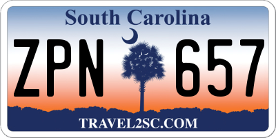 SC license plate ZPN657