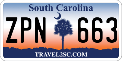 SC license plate ZPN663