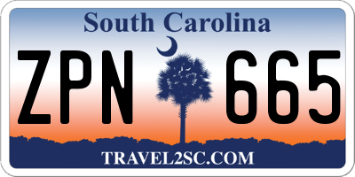 SC license plate ZPN665