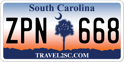 SC license plate ZPN668