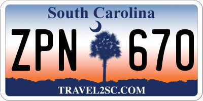 SC license plate ZPN670