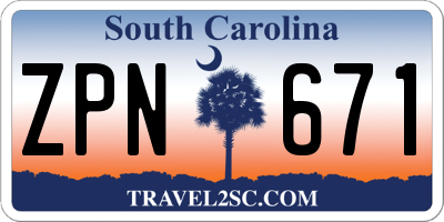 SC license plate ZPN671