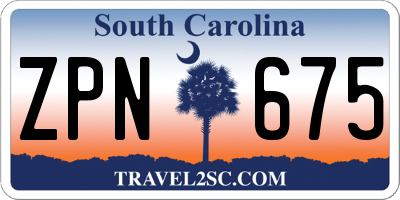 SC license plate ZPN675