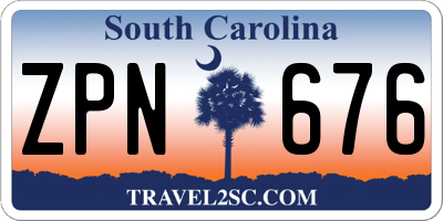 SC license plate ZPN676
