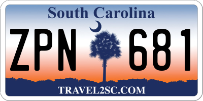 SC license plate ZPN681