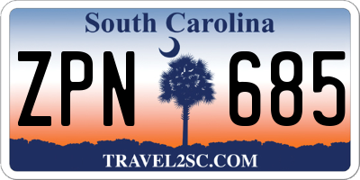 SC license plate ZPN685