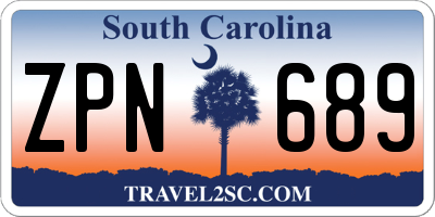 SC license plate ZPN689