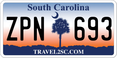 SC license plate ZPN693