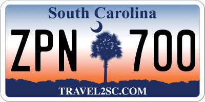 SC license plate ZPN700