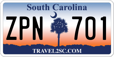 SC license plate ZPN701