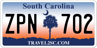 SC license plate ZPN702