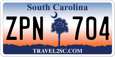 SC license plate ZPN704