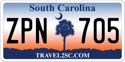 SC license plate ZPN705