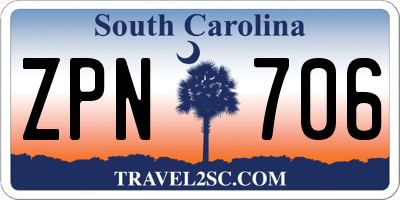 SC license plate ZPN706