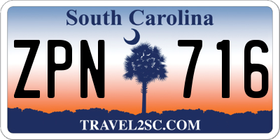 SC license plate ZPN716
