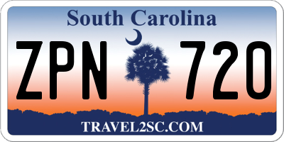 SC license plate ZPN720