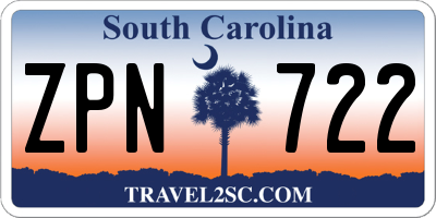 SC license plate ZPN722