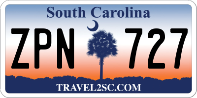 SC license plate ZPN727